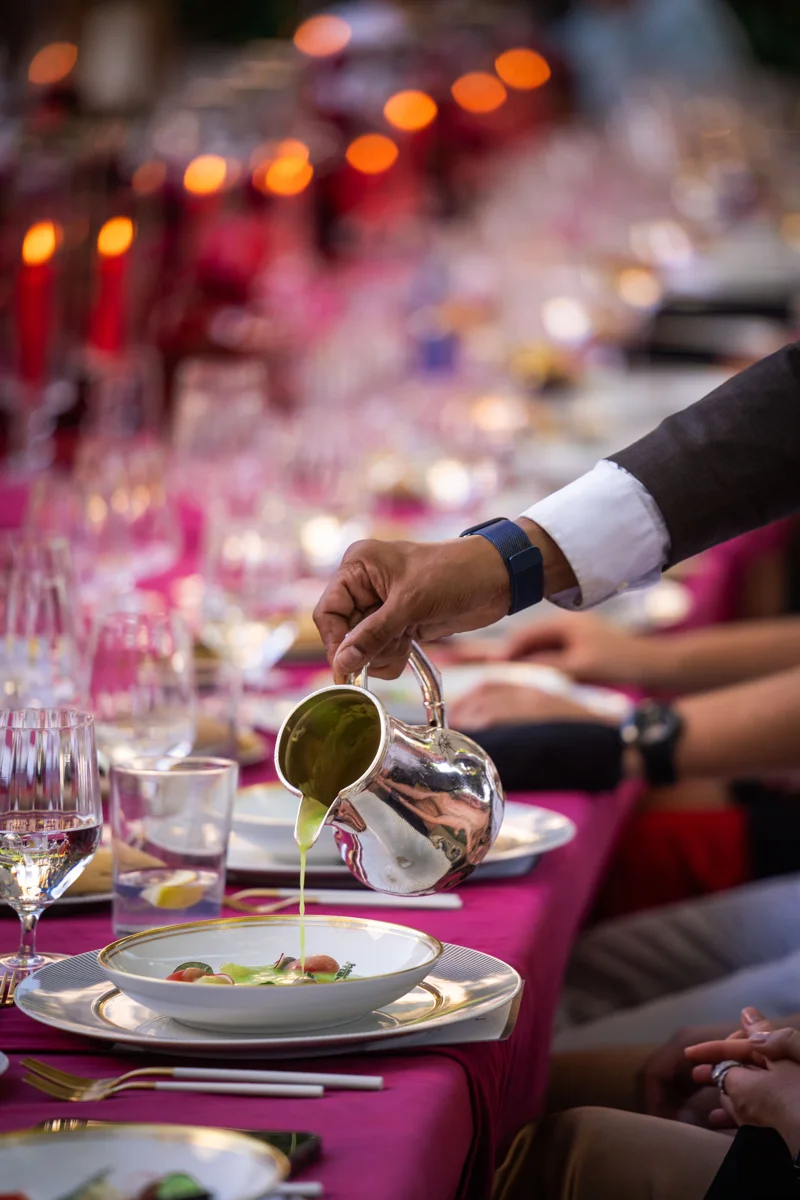 Champagne being poured